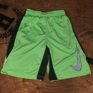 Boys Nike Athletic Dri Fit Lime Green Shorts L